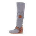 thumbnail image 2 of Bottes pour Femmes à Bout Rond, Mode, Décontractées, avec Boucle de Ceinture, Talon Bas, Bottes Plates, 2 of 5
