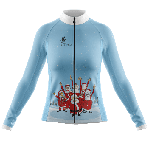 Long Sleeve Cycling Jersey Santa Claus Group Womens - 5XL