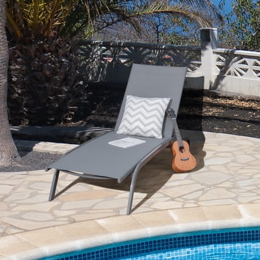Gymax Outdoor Adjustable Chaise Lounge Chair - Set of 1, Grey