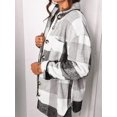 thumbnail image 4 of ORUYROP Womens Casual Plaid Shacket Button Down Long Sleeve Shirt, 4 of 5