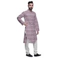 thumbnail image 2 of Atasi Printed Designer Rayon Button Down Casual Kurta With Pajama For Men, 2 of 4