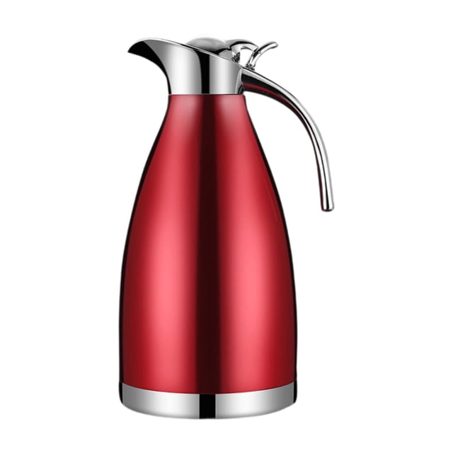 jifeng Carafe à Café en Acier Inoxydable Distributeur d'Eau Chaude pour Limonade Boisson au Lait Rouge
