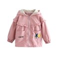 thumbnail image 3 of LYMAYTER 1-7Y Toddler Girls Hooded Jacket for Kids Early Spring Splice All Match Jacket Cute Cartoon Jacket Coat Tops, 3 of 8