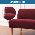 thumbnail image 3 of Armless Futon Cover Stretch Sofa Bed Slipcover Protector Elastic Feature Rich Textured High Spandex Small Checks Jacquard Fabric Futon Cover, Machine Washable, 3 of 7