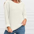 thumbnail image 1 of Babysbule Chandails pour Femmes Grande Taille Nouveautés Chandail Ample pour Femmes à Manches Longues, Col Rond, Couleur, Chandail à la Mode, Liquidation, Mode pour Femmes, 1 of 6