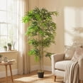 thumbnail image 2 of Outsunny 6FT Artificial Bamboo Tree in Pot with 1530 Leaves, Green, 2 of 10
