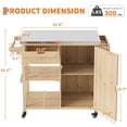 thumbnail image 1 of AKDSteel Chariot de Gril d'Extérieur en Bois Robuste avec Dessus en Acier Inoxydable, Armoire de Rangement, Tiroir, Étagères Ouvertes et Roues Verrouillables, Îlot de Cuisine Roulant Portable et Table de Préparation de Bbq pour Patio, 1 of 9