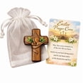 thumbnail image 1 of Holiday Gift Set, Easter Keepsake Ornament with Greeting Card Religious Gift, Wooden Cross Foliage Detail for Reflection and Comfort, 1 of 2