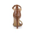 thumbnail image 2 of BLISSFUL STEP Women's T Strap Open Toe Stiletto Heel Sandals Brown 7, 2 of 8