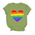 thumbnail image 4 of JIRNDf T-Shirt pour Femmes Hauts Tendance Été Imprimé Floral Col Rond Décontracté Manches Courtes Confortable Élégant Mignon T-Shirts Graphiques pour Femmes Chemises Vert P, 4 of 4