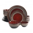 thumbnail image 1 of Gibson 92744.16 Elite Cafe Versailles Double Bowl Dinnerware Set, Red - 16 Piece, 1 of 1