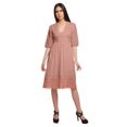 thumbnail image 1 of Moomaya Robe en Coton Imprimée pour Femme Longueur Midi Manches Courtes Tenue d'Été Vêtements, 1 of 4