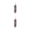 thumbnail image 3 of yingyy Wire Wrapped Charm Hanging Pendant Colorful Exquisite Crystal Crafting Necklace Keychains Earrings Accessories Amethyst 2Set, 3 of 6