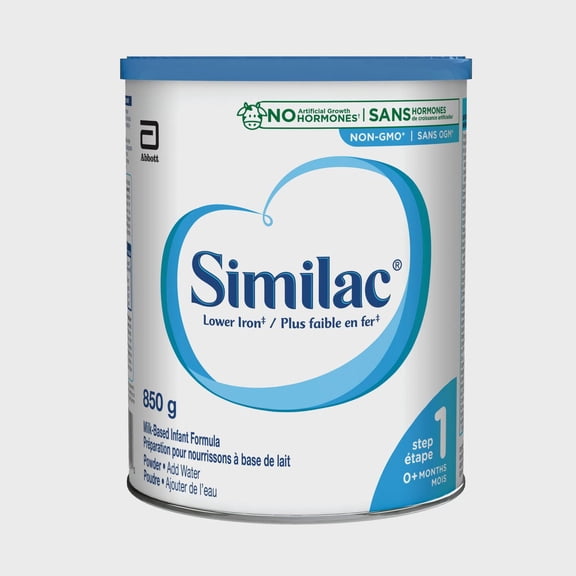Similac Plus faible en fer sans OGM <br>Préparation en poudre, 850 g