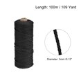 thumbnail image 2 of Unique Bargains Cotton Rope Twine String Twisted Braided Cord, Black 100m/109 Yard for Wall Hanging, Macrame Knotting, 2 of 7
