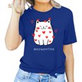 thumbnail image 1 of Meichang T-Shirts pour Femmes, T-Shirts de la Saint-Valentin, Imprimé Drôle, Hauts Mignons, Col Rond, Manches Courtes, T-Shirts de Vacances, Saint-Valentin, 1 of 4
