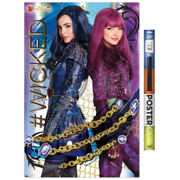 Disney Descendants 2 - Wicked Wall Poster, 14.725" x 22.375" Framed