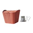 thumbnail image 3 of Lipstore Bike Storage Basket with Lid Detachable Front Frame Bike Basket Cycling Carrying Brown, 3 of 8