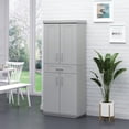 thumbnail image 2 of HOMCOM Modern Kitchen Pantry with Shelves, Grey, 2 of 10