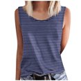 thumbnail image 1 of UPPADA Débardeur Décontracté pour Femme Grande Taille Col Rond T-Shirt Basique Fluide Sans Manches pour l'Été Vacances Bleu Foncé,4TG, 1 of 4
