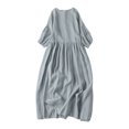thumbnail image 1 of Pompotops Robe Longue de Soirée Mode Femme Aguichant Manches 3/4 Dos Nu avec Dentelle en Solde, 1 of 3