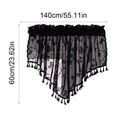 thumbnail image 3 of Sheer Valances for Small Windows, Lace Drapes with Tassels, Beige Polyester, 55.11x23.62in, Decorative Swags for Kitchen Living Room, Rod Pocket, Machine Washable, Good Gift, 3 of 7