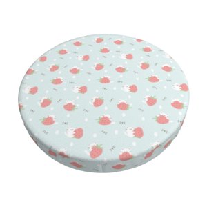 Easygdp Strawberry Print Easy To Install Bar Stool Covers&Stool Covers Round&Elastic Stool Cover, Barstool Covers,Washable&Bottom With Elastic Edge-12 inch