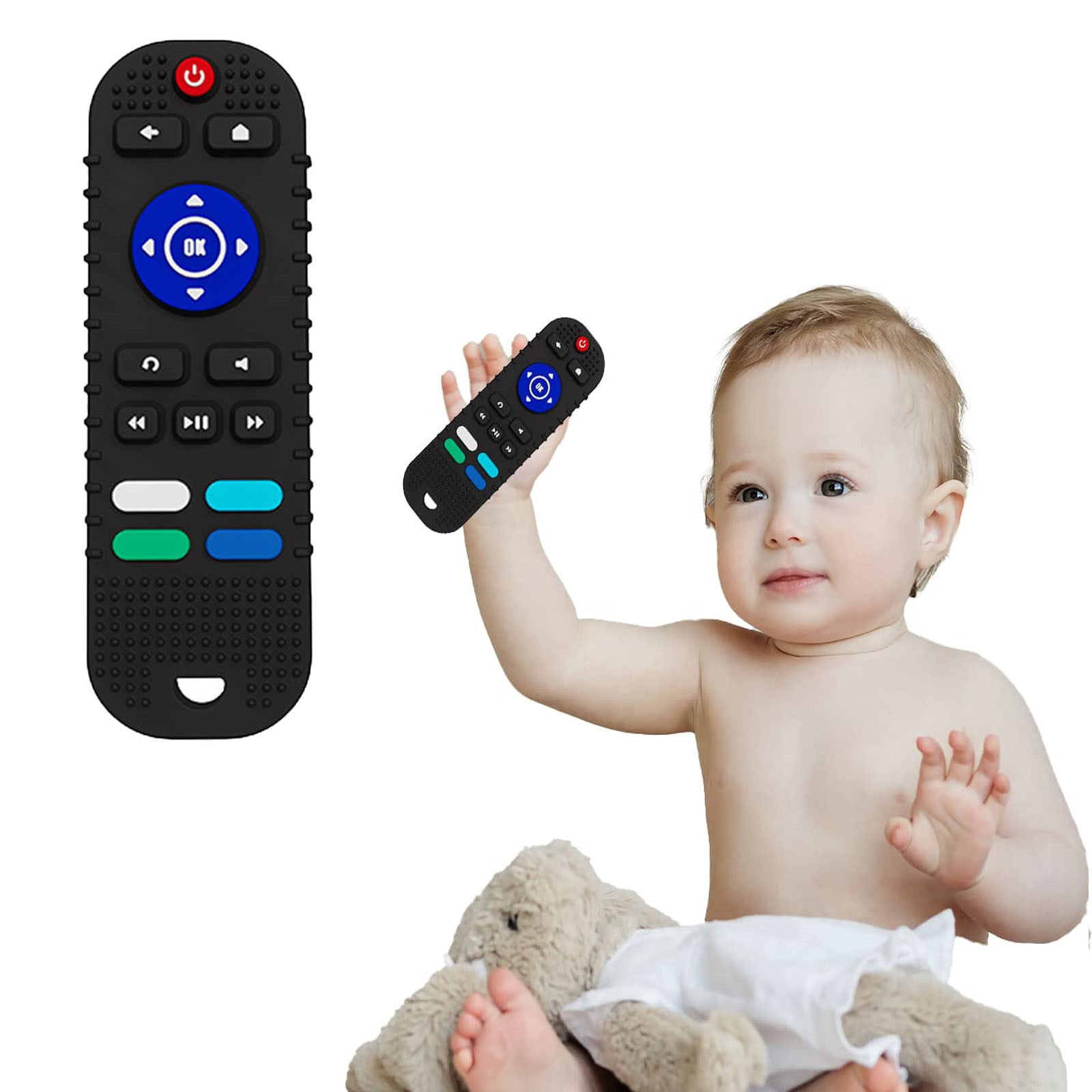 Dptalr Baby Teether Toys Silicone Toddler, Educational Sensory Toy Chew Toys, Tv Remote Control Shape Teething Toys For Babies 6-18 Months One Size