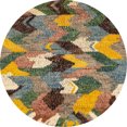 thumbnail image 1 of Ahgly Company Tapis d'Intérieur Ronds Abstraits Brun Rougeâtre, Tapis de Zone Abstraits, 5 Pieds Rond, 1 of 6