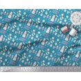 thumbnail image 2 of Soimoi Blue polyester Crepe Fabric Cupcake Party Print Sewing Fabric Yard 52 Inch Wide, 2 of 5