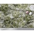 thumbnail image 2 of Soimoi Tissu Satin Modal Vert Rayé & Floral Décor Imprimé BTY 42 Pouces de Large, 2 of 3
