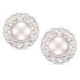 thumbnail image 1 of Quintessential Sterling silver Fantasy Crystal With Pearl Stud Earring, 1 of 5