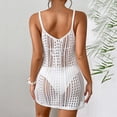 thumbnail image 4 of QIPOPIQ Robes de Plage pour Femmes Manches Courtes Sans Manches Bretelles Col en V Robe d'Été Ajourée Robe de Plage Bikini Couverture Lacée Offres 2023, 4 of 4