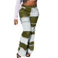 thumbnail image 1 of Bigersell Pull On Jeans Straight Jeans Sale Flared Jeans Capris Denim Pants Button Closure Washed Distressed Female Wide Leg Jeans Fitted High Waist Cropped Pants Style J-168 White 3XL, 1 of 6