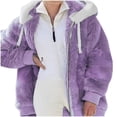 thumbnail image 1 of CEHVOM Veste à Capuche Zippée en Peluche Chaude pour Femmes Grande Taille Hiver, 1 of 5