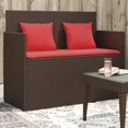 thumbnail image 1 of vidaXL Banc de Jardin avec Coussins en Rotin Poly Brun, 1 of 5