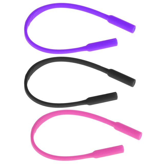 3 Pièces Multicolores Enfants Silicone Doux Lunettes Cordon Lunettes de Cou Sangle Lunettes