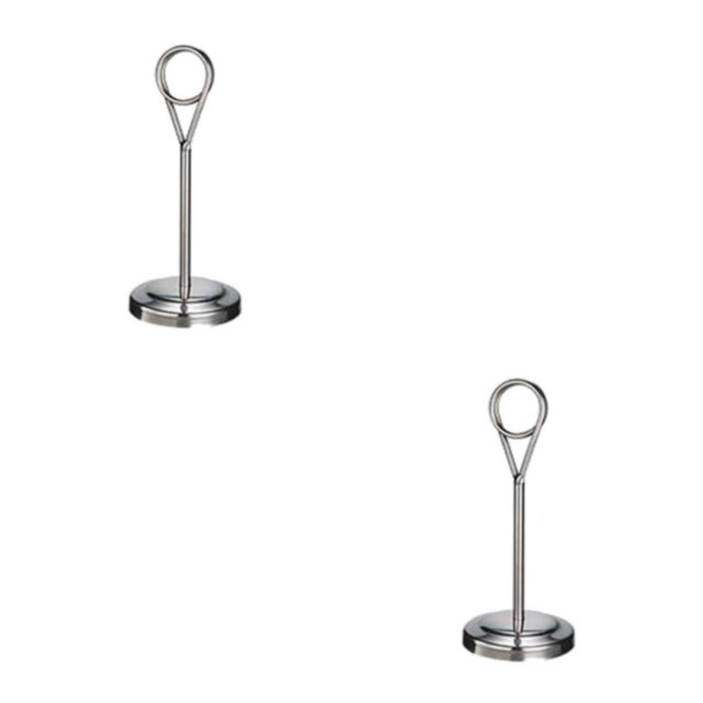 Baohd Contemporary Table Number Holder Photo Stand for Trendy Hotel Settings Silvery 15cm 2Set