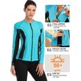 thumbnail image 2 of Charmo Haut Maillot Dermoprotecteur à Manches Longues pour Femmes, Fermeture Éclair devant, Protection Solaire, Chandail de Bain UPF 50+, 2 of 6