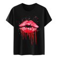 thumbnail image 5 of Birdeem T-Shirt Mode Femme Imprimé Col Rond Manches Courtes Blouse Ample, 5 of 5