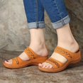thumbnail image 3 of Women Chic Sandals Pure-color Flower Printed Slippers Open Toe Breathable for Summer Beach, 3 of 6