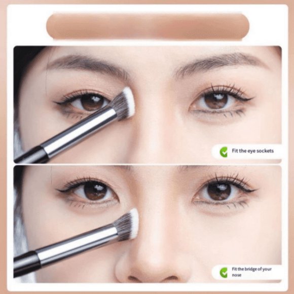 chock 1pc Angled Concealer Brush Under Eye Small Nose Contour Brushes For Dark Circles Puffiness Foundation Brush For Liquid Cream Foundation
