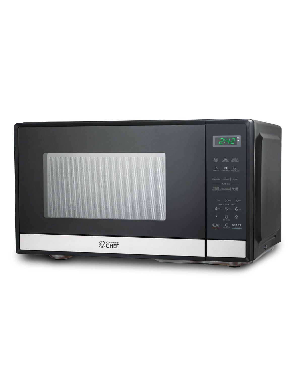 COMMERCIAL CHEF Small Microwave 0.9 Cu. Ft. Countertop Microwave with Touch Controls & Digital Display