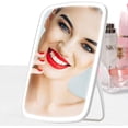 thumbnail image 3 of FeelGlad Miroir de Maquillage avec Lumière, Miroir de Meuble-Lavabo Éclairé avec Écran Tactile, Miroir de Maquillage de Table Rechargeable par USB, Luminosité LED Réglable, Blanc, 3 of 6