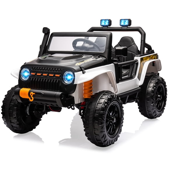 BeesClover 24V 2-Seater Ride On Car for Kids, Electric Truck with Remote Control, 4x45W Motor, Battery Powered with Switchable 4WD/2WD, LED Headlights and Music Player