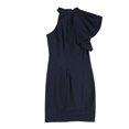 thumbnail image 2 of bar III Womens Asymmetrical Ruffle Bodycon Dress, Blue, X-Large, 2 of 2