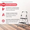 thumbnail image 3 of Hailo Folding 2 Step Non-Slip Stool for Home and Kitchen, K71, Silver/Black, 3 of 12