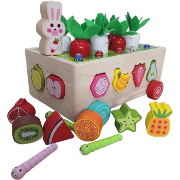 Toddlers Montessori Wooden Educational Toys for Baby Boys Girls Age 1 2 3 Years Old, Shape Sorting Toys for Toddler 1 - 3 Year Old, Toddler Game Gifts