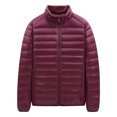 thumbnail image 1 of MAWCLOS Mens Windproof Solid Color Coat Winter Packable Puffer Jacket Claret 2XL, 1 of 2
