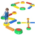 thumbnail image 1 of Outsunny 8pcs Kids Balance Beam, Balance Bridge With Non-slip Surface & Bottom, Stackable Stepping Stones for Toddler, Strength Coordination Training, Multicoloured, 1 of 9
